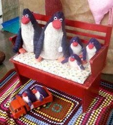 One of my favourite stalls is “Wol Wolfje”, which makes toys from (I think) recycled sweaters. The penguin family were cute, but it was a Dr Seuss tree with purple bark and lime green leaves that nearly came home with me.